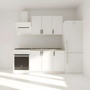 Κουζίνα Modest Σετ 4 Κουτιών Λευκή Άνω Κουτιά 120cm Κάτω 120cm