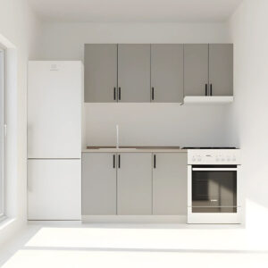 Κουζίνα Modest Σετ 5 Κουτιών Γκρι Άνω Κουτιά 170cm Κάτω 110cm