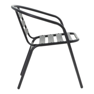 Τραπεζαρία Valor-Tade σετ 5τεμ pakoworld μέταλλο μαύρο-γυαλί 110x60x70εκ