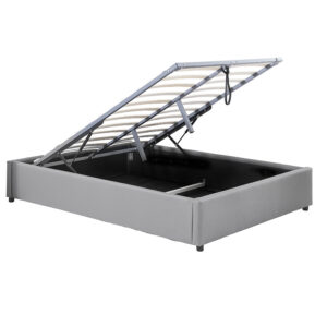 Κρεβάτι Circe pakoworld PU γκρι με αποθηκευτικό χώρο 150x200εκ