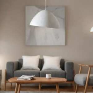 Φωτιστικό οροφής Litho Inart λευκό press papier-μέταλλο 42x39x123.5εκ