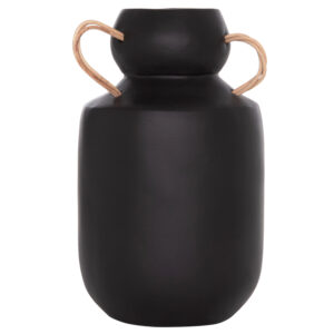 ΔΙΑΚΟΣΜΗΤΙΚΟ ΒΑΖΟ MIBO HM4688.01M ΤΕΡΑΚΟΤΑ ΜΑΥΡH--ΧΕΡΟΥΛΙΑ ΦΥΣΙΚΟ RATTAN Φ16,5x26Υεκ