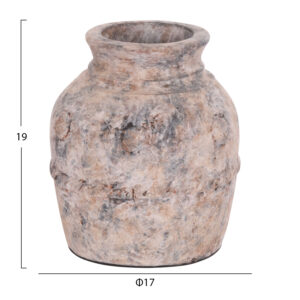 ΔΙΑΚΟΣΜΗΤΙΚΟ ΕΠΙΤΡΑΠΕΖΙΟ ΒΑΖΟ VERMO HM4395 ΤΕΡΑΚΟΤΑ ΣΕ ΓΚΡΙ Φ17x19Υεκ.