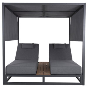 ΔΙΠΛΗ ΞΑΠΛΩΣΤΡΑ ΑΛΟΥΜΙΝΙΟΥ ΠΑΡΑΛΙΑΣ ΜΕ ΣΚΙΑΣΤΡΟ ΚΥΒΟΣ GALLANT HM6097.01 ΓΚΡΙ 2x2x2μ