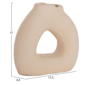 ΕΠΙΤΡΑΠΕΖΙΟ ΔΙΑΚΟΣΜΗΤΙΚΟ ΒΑΖΟ DECANT HM4667.02S ΤΕΡΑΚΟΤΑ ΣΕ ΚΡΕΜ--17.5x6.5x17Υεκ.