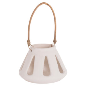 ΕΠΙΤΡΑΠΕΖΙΟ ΦΑΝΑΡΙ ERANTYL HM4696.02S ΛΕΥΚΟ FIBER CEMENT & ΧΕΡΟΥΛΙ RATTAN Φ25x17Yεκ.