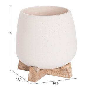 ΓΛΑΣΤΡΑ ΕΣ.ΧΩΡΟΥ FRELLO HM4674.02S ΛΕΥΚΟ FIBER CEMENT--TEAK ΒΑΣΗ 14,5x14,5x16Υεκ.