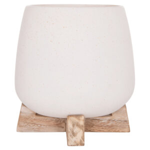 ΓΛΑΣΤΡΑ ΕΣ.ΧΩΡΟΥ FRELLO HM4674.02S ΛΕΥΚΟ FIBER CEMENT--TEAK ΒΑΣΗ 14,5x14,5x16Υεκ.