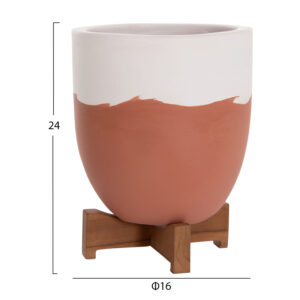 ΓΛΑΣΤΡΕΣ ΣΕΤ 2ΤΜΧ SEON HM4686.08 TERRACOTTA ΣΕ ΛΕΥΚΟ & ΤΕΡΑΚΟΤΑ--TEAK ΒΑΣΗ