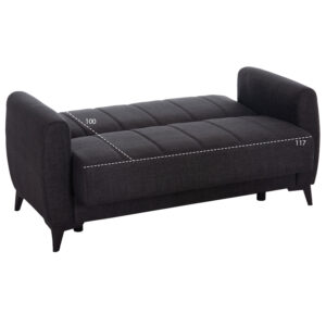 ΚΑΝΑΠΕΣ ΚΡΕΒΑΤΙ ΜΕ ΑΠΟΘ.ΧΩΡΟ ΔΙΘΕΣΙΟΣ NIKKO HM3293.01 ΓΚΡΙ ΥΦΑΣΜΑ 144x75x84Υεκ.