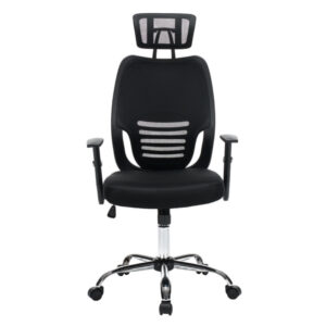 ΚΑΡΕΚΛΑ ΓΡΑΦΕΙΟΥ BRIEF HM1206.01 ΜΑΥΡΟ MESH--ΒΑΣΗ ΧΡΩΜΙΟΥ 63x64x122Υεκ.