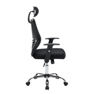 ΚΑΡΕΚΛΑ ΓΡΑΦΕΙΟΥ BRIEF HM1206.01 ΜΑΥΡΟ MESH--ΒΑΣΗ ΧΡΩΜΙΟΥ 63x64x122Υεκ.