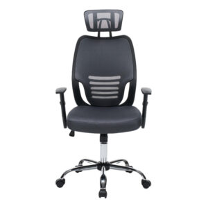 ΚΑΡΕΚΛΑ ΓΡΑΦΕΙΟΥ BRIEF HM1206.02 ΓΚΡΙ MESH--ΒΑΣΗ ΧΡΩΜΙΟΥ 63x64x122Υεκ.