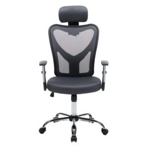 ΚΑΡΕΚΛΑ ΓΡΑΦΕΙΟΥ CUORE HM1207.02 ΜΑΥΡΟΣ ΣΚΕΛΕΤΟΣ-ΓΚΡΙ MESH 63x61x125Υεκ