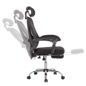 ΚΑΡΕΚΛΑ ΓΡΑΦΕΙΟΥ BARNET HM18258.01 ΜΑΥΡΟ MESH-ΜΑΥΡΟΣ ΣΚΕΛΕΤΟΣ NYLON 61x62x123Υ