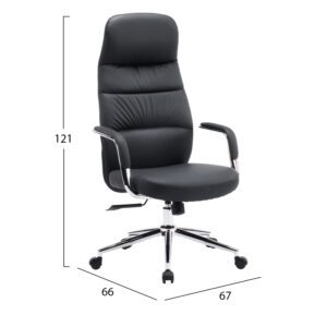 ΚΑΡΕΚΛΑ ΓΡΑΦΕΙΟΥ TEETER HM18355.01 ΜΑΥΡΟ PU ΔΕΡΜΑ--ΒΑΣΗ ΧΡΩΜΙΟΥ 67x66x121Υεκ