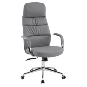 ΚΑΡΕΚΛΑ ΓΡΑΦΕΙΟΥ TEETER HM18355.10 ΓΚΡΙ PU ΔΕΡΜΑ--ΒΑΣΗ ΧΡΩΜΙΟΥ 67x66x121Υεκ