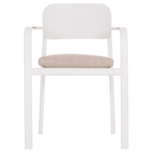 ΠΟΛΥΘΡΟΝΑ ΤΡΑΠΕΖΑΡΙΑΣ ELARA HM6414.02 ΛΕΥΚΟ ΑΛΟΥΜΙΝΙΟ-ΜΠΕΖ OLEFIN--TEAK 56x62x78Υεκ