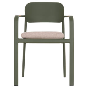 ΠΟΛΥΘΡΟΝΑ ΤΡΑΠΕΖΑΡΙΑΣ ELARA HM6414.06 ΠΡΑΣΙΝΟ ΑΛΟΥΜΙΝΙΟ-ΜΠΕΖ OLEFIN--TEAK 56x62x78Υεκ