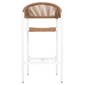 ΣΚΑΜΠΟ BAR ΑΛΟΥΜΙΝΙΟΥ GREGG HM5788.11 ΛΕΥΚΟ-ΜΠΕΖ ΤΗΣ ΑΜΜΟΥ ΣΥΝΘ.RATTAN 55x57x106Υεκ.