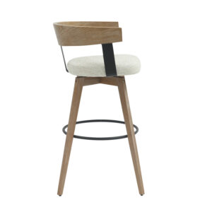 ΣΚΑΜΠΟ ΜΠΑΡ ΠΕΡΙΣΤΡΕΦΟΜΕΝΟ LANI HM9988.01 ΠΟΔΙΑ ΟΞΙΑΣ-ΕΚΡΟΥ ΥΦΑΣΜΑ 55x55x97Υεκ.