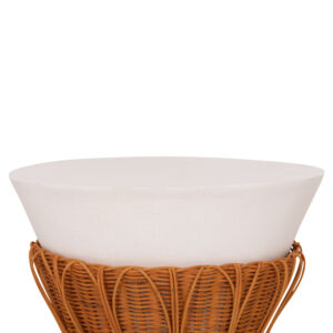 ΤΡΑΠΕΖΙ ΒΟΗΘΗΤΙΚΟ PERRAL HM18164.02S FIBER CEMENT ΛΕΥΚΟ-ΦΥΣΙΚΟ RATTAN--Φ42x36Υεκ