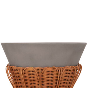 ΤΡΑΠΕΖΙ ΒΟΗΘΗΤΙΚΟ PERRAL HM18164.03S FIBER CEMENT ΓΚΡΙ-ΦΥΣΙΚΟ RATTAN--Φ42x36Υεκ