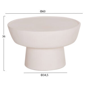 ΤΡΑΠΕΖΙ ΣΑΛΟΝΙΟΥ PIRSON HM18155.02 FIBER CEMENT ΣΕ ΛΕΥΚΟ--Φ60x36Υεκ.