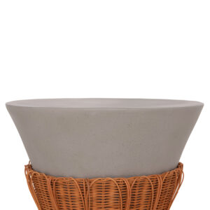 ΤΡΑΠΕΖΙ ΣΑΛΟΝΙΟΥ PERRAL HM18164.03L FIBER CEMENT ΓΚΡΙ-ΦΥΣΙΚΟ RATTAN--Φ55x45Υεκ