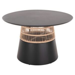 ΤΡΑΠΕΖΙ ΣΤΡΟΓΓΥΛΟ SAEID HM6106.01 ΑΝΘΡΑΚΙ ΑΛΟΥΜΙΝΙΟ-ΜΠΕΖ ΣΧΟΙΝΙ Φ120x75Υεκ.