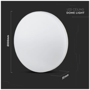 Πλαφονιέρα Στρογγυλή LED 25W 230V 110° 2500lm IP44 Samsung Chip Ζεστό Λευκό 13929 V-TAC