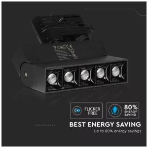 Φωτιστικό LED Τριφασικής Ράγας 12W 960lm 30° Samsung Chip Μαύρο Σώμα V-TAC Φως Ημέρας 20001