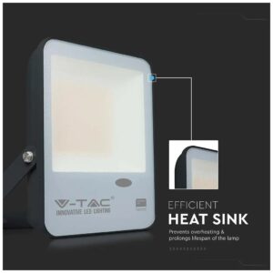 Προβολέας LED με αισθητήρα φωτός 50W θερμό λευκό 3000K Μαύρο σώμα 100LM/W