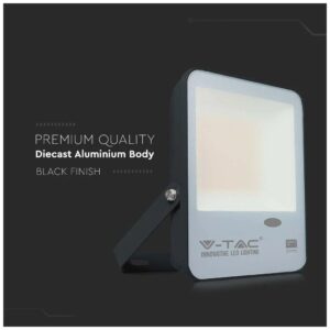 Προβολέας LED με αισθητήρα φωτός 100W φυσικό λευκό 4000K Μαύρο σώμα 100LM/W