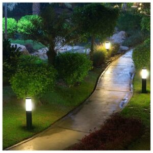 BOLLARD LAMP WITH STAINLESS STEEL BODY E27 GREY