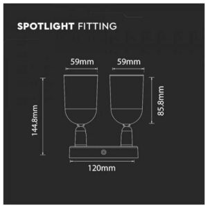 V-TAC Φωτιστικό Σποτ Διπλό Χωρίς Λάμπα Τοίχου ή Οροφής για Σποτ GU10 Λευκό 7981