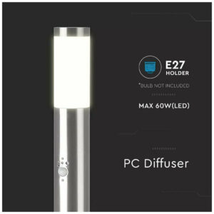 BOLLARD LAMP WITH WIR SENSOR & STAINLESS STEEL BODY-IP44-SATIN NICKEL