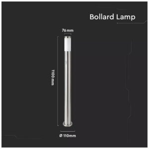 BOLLARD LAMP WITH WIR SENSOR & STAINLESS STEEL BODY-IP44-SATIN NICKEL