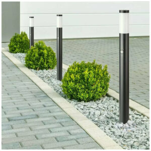 BOLLARD LAMP WITH WIR SENSOR & STAINLESS STEEL BODY-IP44-GREY