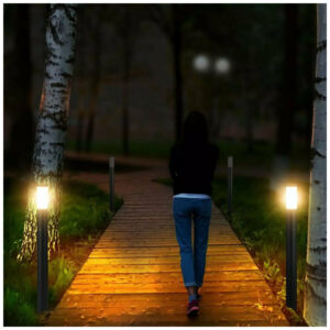 BOLLARD LAMP WITH WIR SENSOR & STAINLESS STEEL BODY-IP44-SATIN NICKEL