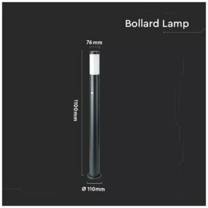 BOLLARD LAMP WITH WIR SENSOR & STAINLESS STEEL BODY-IP44-GREY