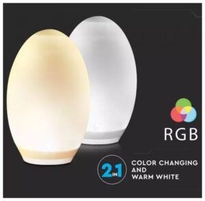 LED V-TAC Φωτιστικό Επιτραπέζιο ή Καρφωτό Ηλιακό Αβγό RGB+ Θερμό Λευκό 8557