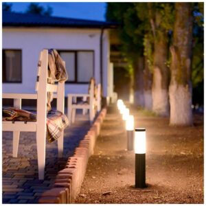 BOLLARD LAMP WITH STAINLESS STEEL BODY E27 GREY