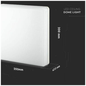 V-TAC Πλαφονιέρα Τετράγωνη LED 15W 230V 110° 1500lm IP44 Samsung Chip Φυσικό Λευκό 55679