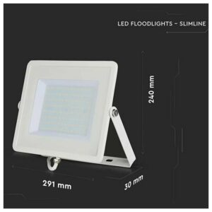 V-TAC Προβολέας LED SMD 100W 8200lm 100° IP65 Samsung Chip G2 Άσπρο Σώμα Φυσικό Λευκό 21416