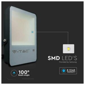 V-TAC Προβολέας LED SMD Evolution 100W 13700lm 137lm/W 100° IP65 Samsung Chip G8 High Lumen Μαύρο Σώμα Ψυχρό Λευκό 20407