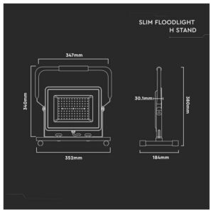 V-TAC Προβολέας LED SMD 100W 8200lm 100° IP65 Εργασίας με Βάση και Χερούλι Samsung Chip G2 Μαύρο/Κίτρινο Φυσικό Λευκό 2120124