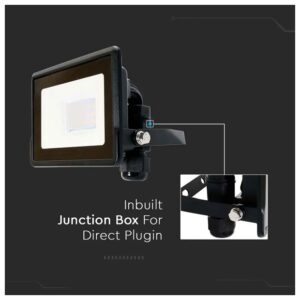 V-TAC Προβολέας LED SMD 30W 2340lm Samsung Chip με Ενσωματωμένο Στυπιοθλίπτη Μαύρο Σώμα Φυσικό Λευκό 20311