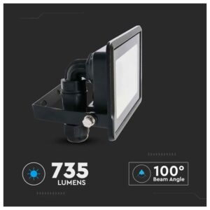 V-TAC Προβολέας LED Samsung chip 20W Θερμό λευκό 300K Μαύρο σώμα με απευθείας σύνδεση 20307