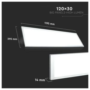V-TAC LED panel High-Lumen 30x120 29W 4000K φυσικό λευκό 137lm/W 216257